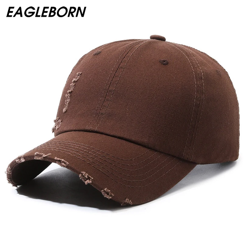 

EAGLEBORN Design Washed Holes Cap Baseball Cap Men Women Casual Fashion Shade Baseball Cap MODELS Women Solid Cap for Women Caps