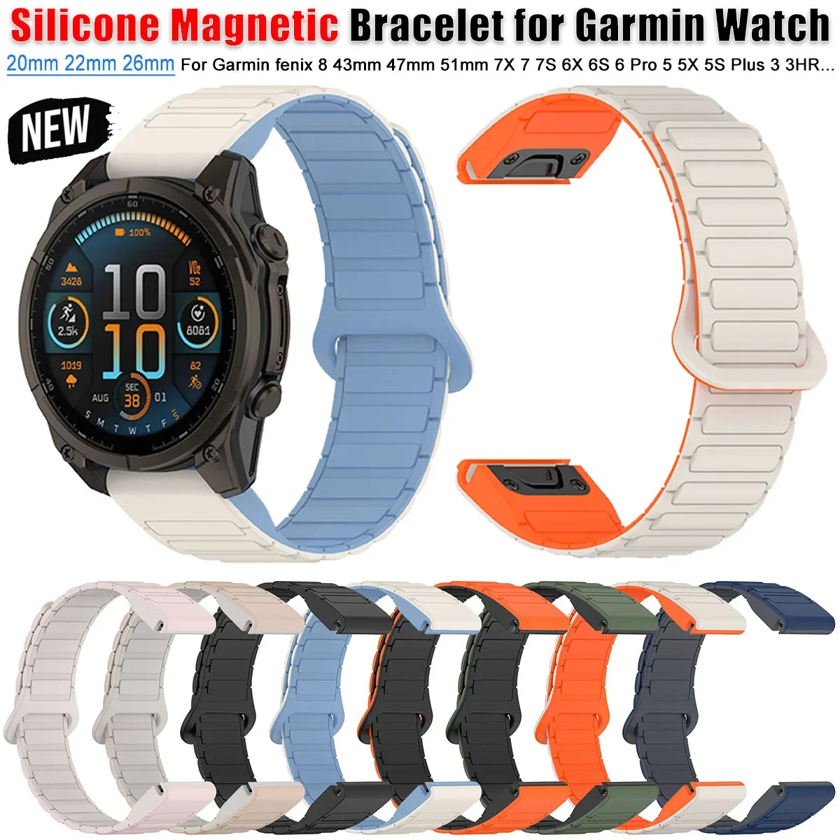 Magnetic Silicone Band - Versatile Quick Fit Bracelet Wrist Strap