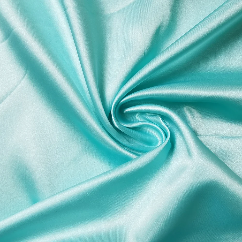 Schlichtes Satin, 58 Zoll breit | 1 Meter | 2 Meter | 5 Meter | Weicher Charmeuse-Stoffschal zum Basteln, DIY-Material, Blau – Detail 5