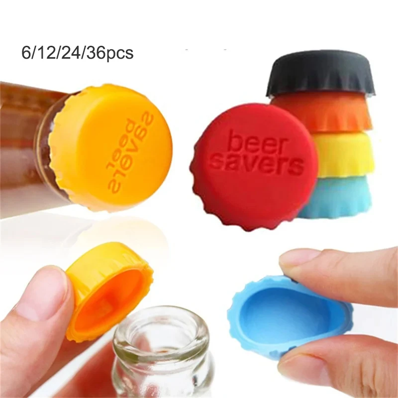 6/12set Reusable Silicone Bottle Fresh-keeping Cap Stopper for Soda Beer Bar beer bottle caps bottle seals beer bottle seals