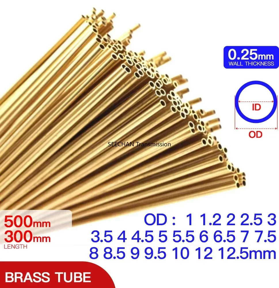 High-Quality Thin-Walled Brass Tube - Small Diameter, Straight Tubing