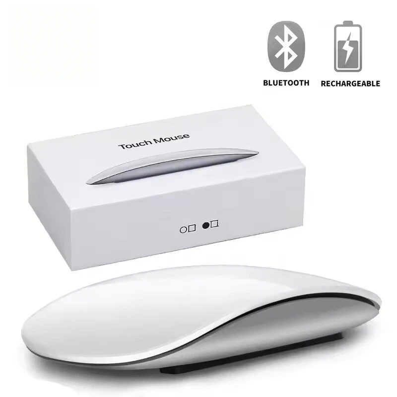 Nouvelle souris Bluetooth chaude sans fil Ultra-mince Rechargeable silencieuse Multi Arc tactile souris magique pour ordinateur portable Ipad Mac PC Macbook