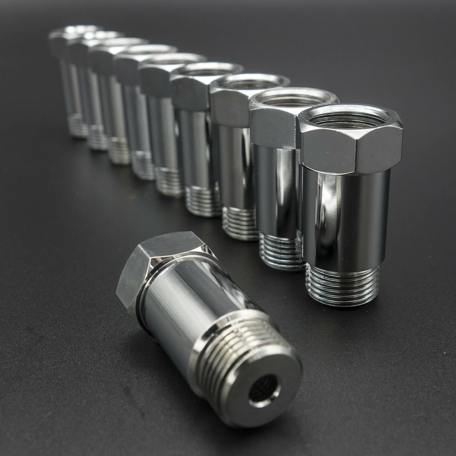10Pcs Oxygen O2 Sensor Spacer Adapter Bung Catalytic Converter Eliminator Adapter Oxygen O2 Sensor 45mm M18X1.5 CSV 5