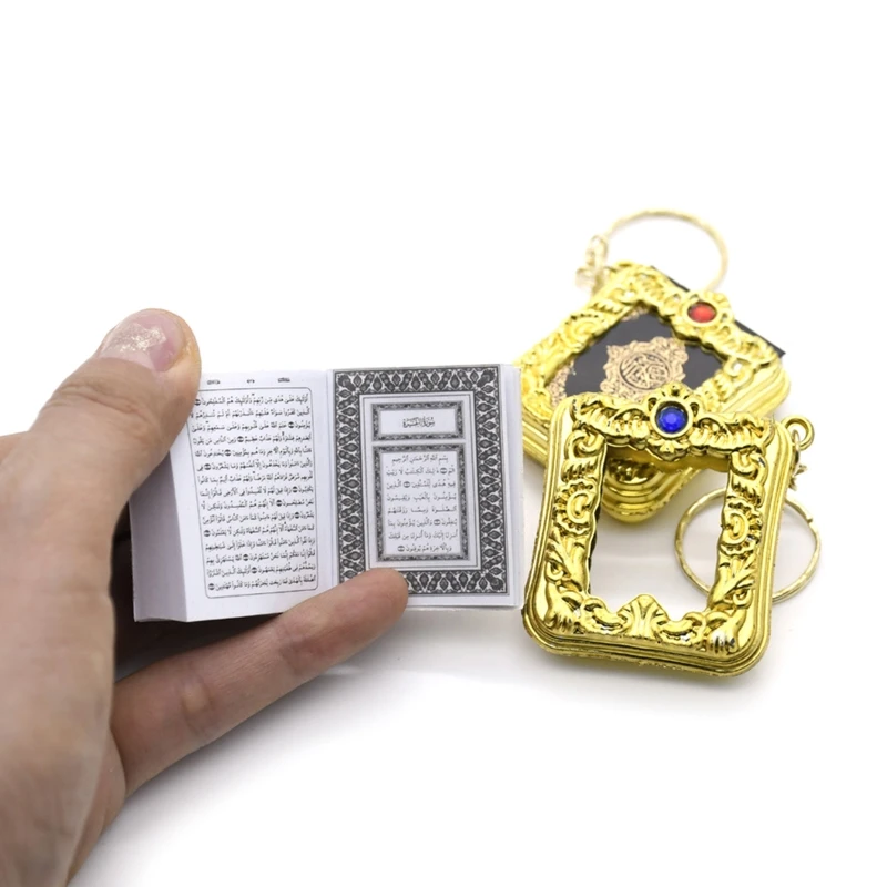 Mini Koran Samt lila Kuran-i Kerim arabisch 6x4,5 cm Islam tesbih im Set 