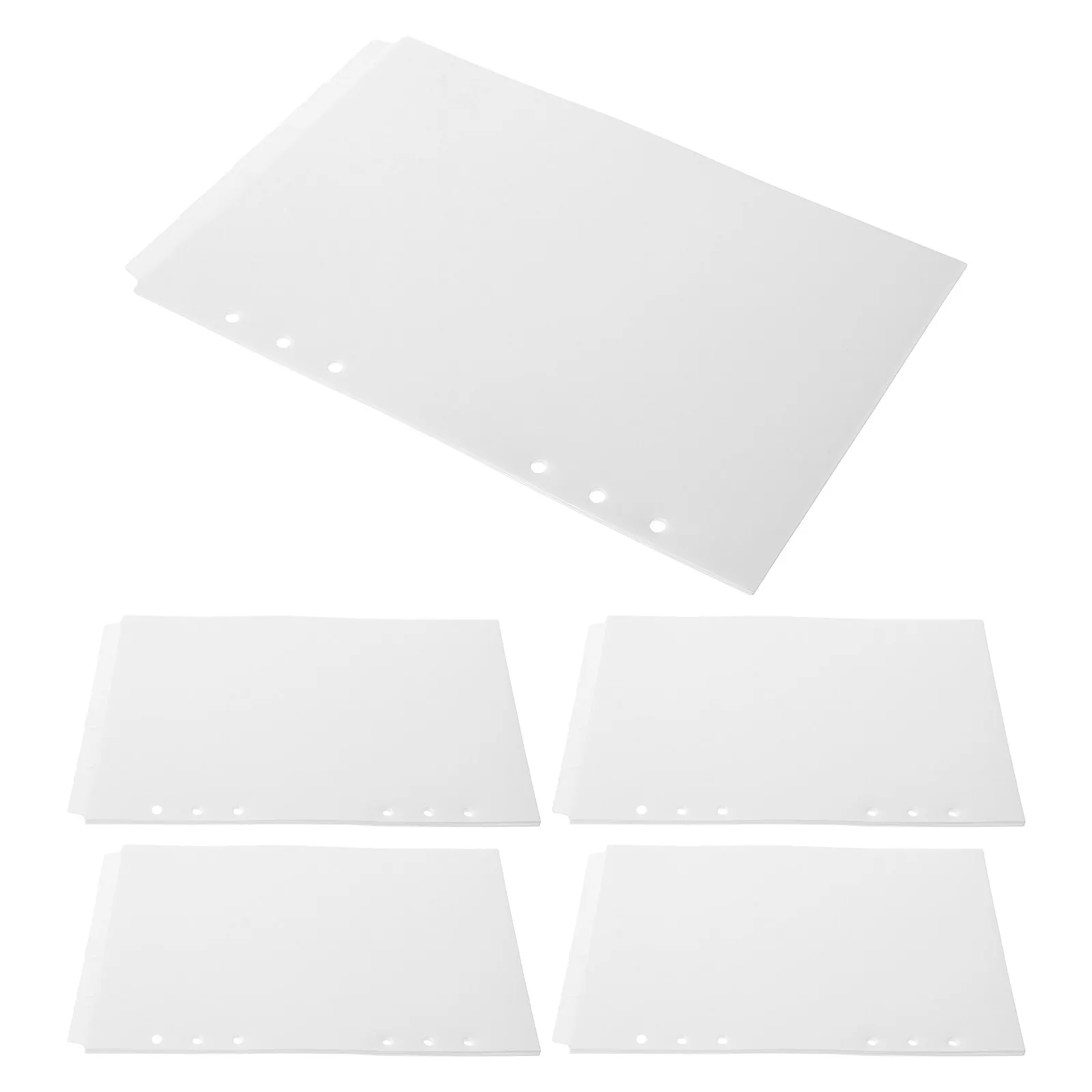 25Pcs 루즈 리프 바인더 디바이더 탭 A5 사이즈 사무실 학교 노트북 인덱스 파일링을위한 이동식 플라스틱 파일 주최자