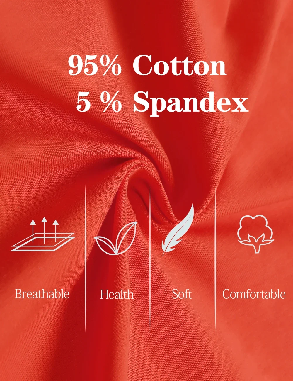 POKARLA 5PCS Women’s Comfortable Cotton Underwear Girls Mid-High Waisted Full Coverage Panties Ladies Stretch Briefs Plus Size