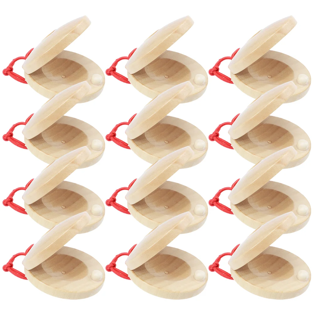 

12 Pcs Musical Toys Kids Wood Instrument Castanets Puzzle Percussion Instruments Children Wooden Rhythm