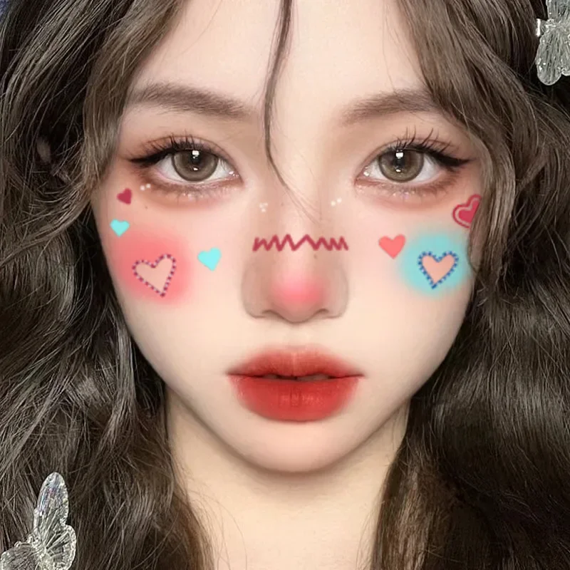 Creative Heart-Shape Makeup Stickers For Women Easy To Apply No Painful Procedures Perfect For Christmas Parties Pink Love Stick