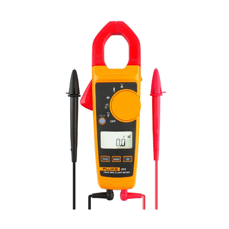 Fluke 324 F324 600v Ac Dc 40a / 400a Ac 30mm True Rms Clamp Meter Leads