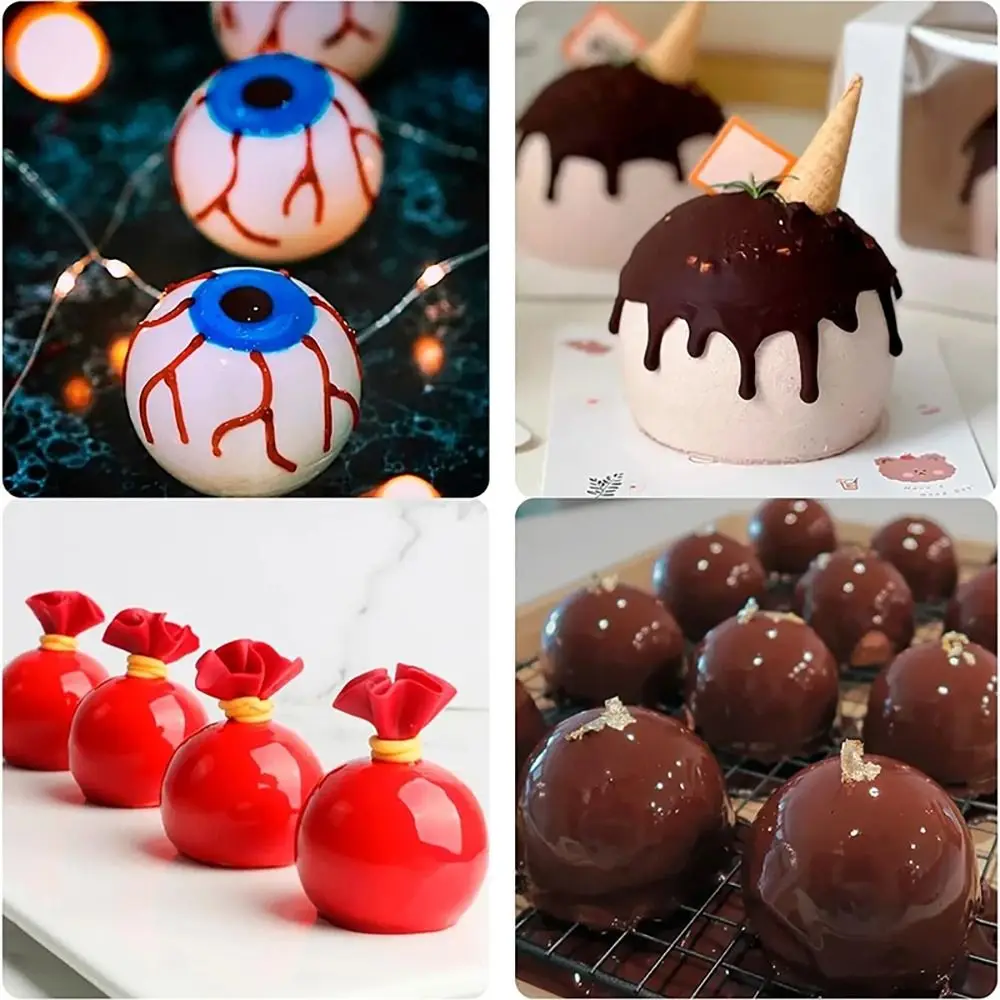 1Pcs 8/10 Hohlraum 3D Kugel Silikon Form Ball Form Weiß Gebäck Werkzeug DIY Kuchen Dekorieren Verwenden Küche Backformen zubehör – Detail 8