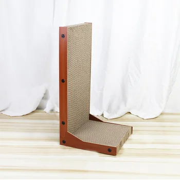 L-Shaped Cat Scratching Board - Durable, Non-Shedding Vertical Cat Scratching Post, Integrated Cat House, Large Anti-Scratch Cor 1