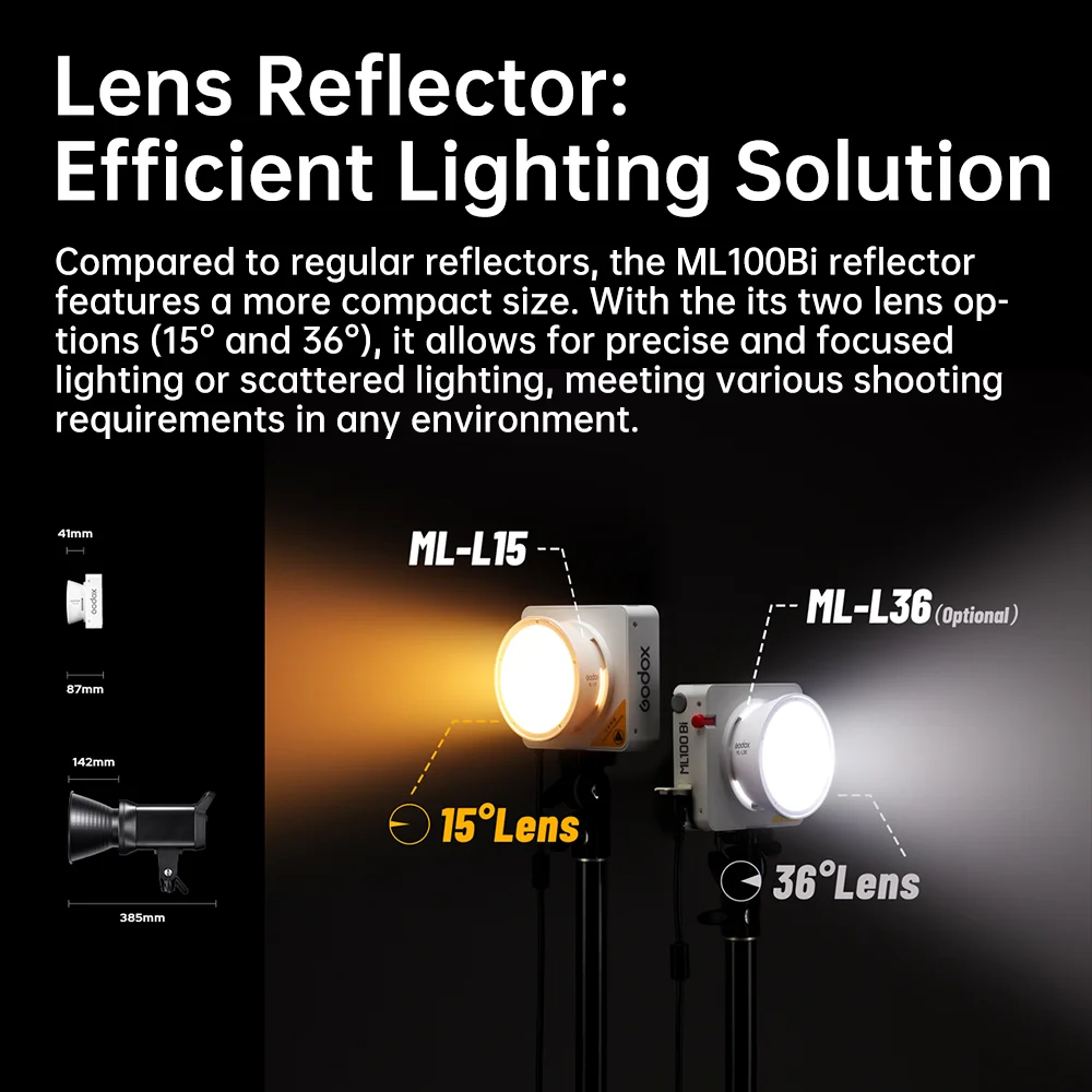 Godox ML100BI 풀 컬러 LED 비디오 조명 휴대용 RGB 포켓 필 라이트 (카메라 야외 촬영, 라이브 및 앱 제어)