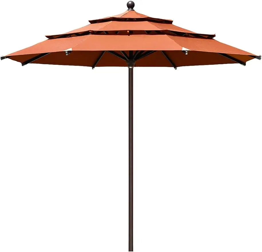 

10 years non-fading sunshade 11 feet 3 story market sunshade patio outdoor cylinder automatic push-up umbrella, rust resistant