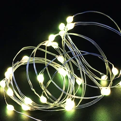 10-Pack LED Lantern Star String Lights - Battery-Powered Copper Wire Fairy Lights - 1M (Warm White)