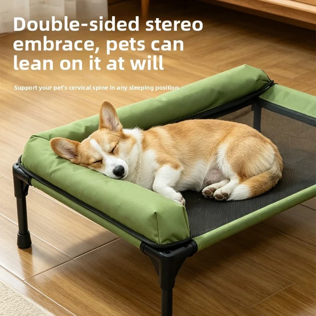 Hot Sale Summer Pet Elevated Bed, Moisture-Proof Breathable Mesh, Detachable & Washable Camping Cot for Medium Large Dogs Cats 2