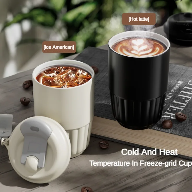 

410ml Double Wall Ceramic Liner thermal mug Anti-fall Stainless Steel Vacuum Insulated Travel Cup Thermal glass for coffee