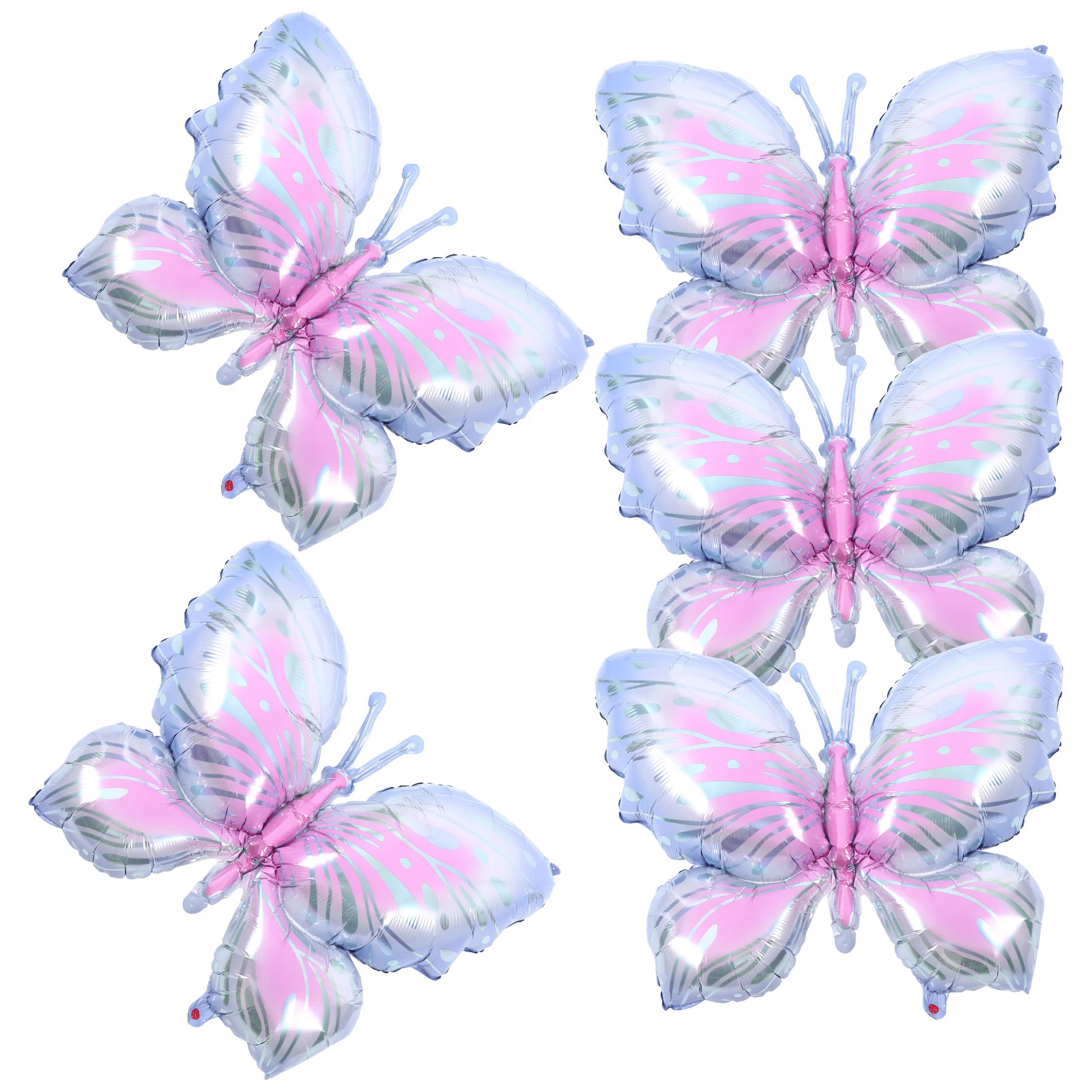 

5 Pcs Butterfly Aluminum Film Balloon Shaped Balloons Floating The Air Foil Inflatable