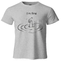 T'm Fine T-Shirt imprimé 100% coton t-shirts d'été pour hommes femmes surdimensionné décontracté hauts 2