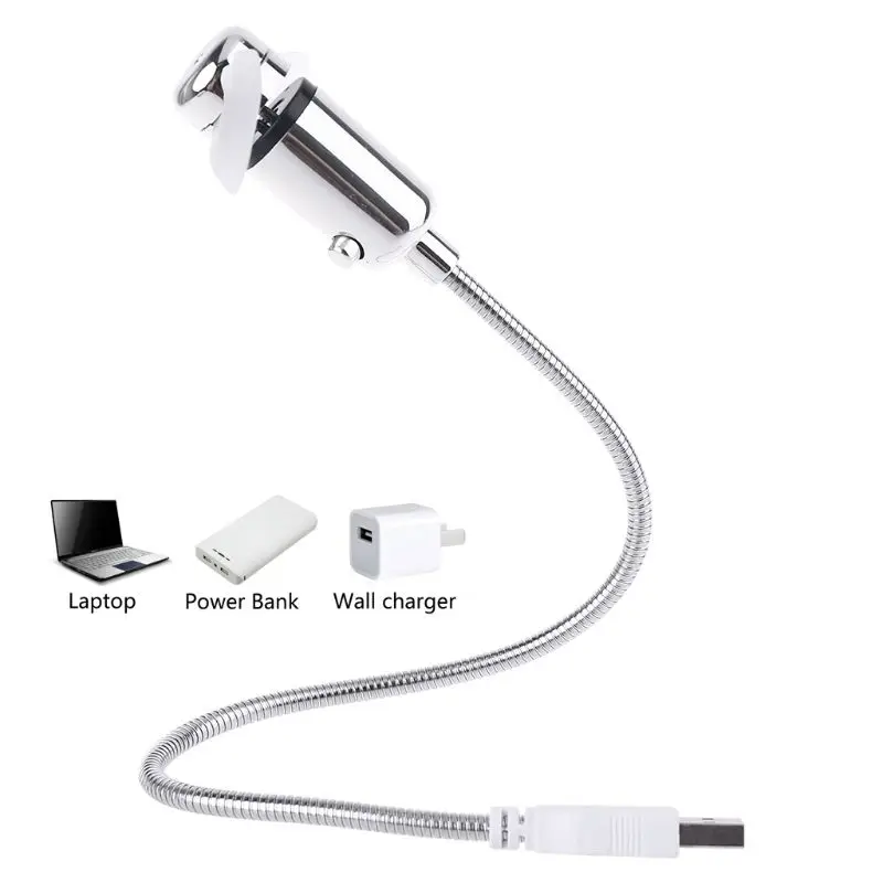 

USB-Powered Portable Mobile USB Fan Mini Gooseneck Fan for Laptop Office Home Travel (1 PACK)