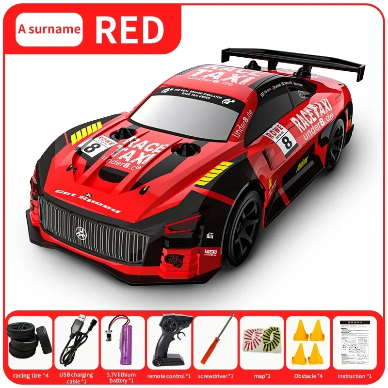 4WD RC Racing Car 2.4G High Speed Drift Remote Control Vehicle led Light electronic RC Car Model Compete Race Game Kids Gift Toy 2