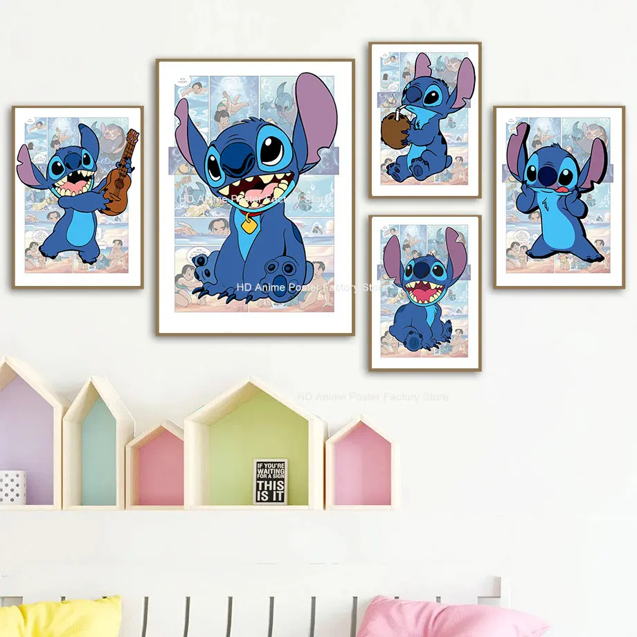 Lilo and Stitch Wall Decor Poster Prints, Set of 5 FRAMELESS 8x10 inc, Lilo  and Stitch Poster, Lilo and Stitch Wall Art, Poster for Girls Room