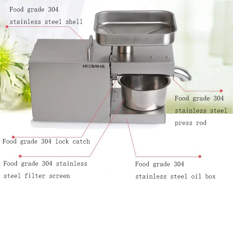 1500W 110V/220V fully automatic cold oil press Oil cold press sunflower seeds Olive oil