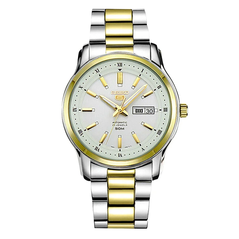 Seiko 5 Automatic White Dial Snkp14K1 Snkp14K Orologio Da Uomo Orologio Di Lusso Orologio Automatico Da Uomo Orologi Da Uomo