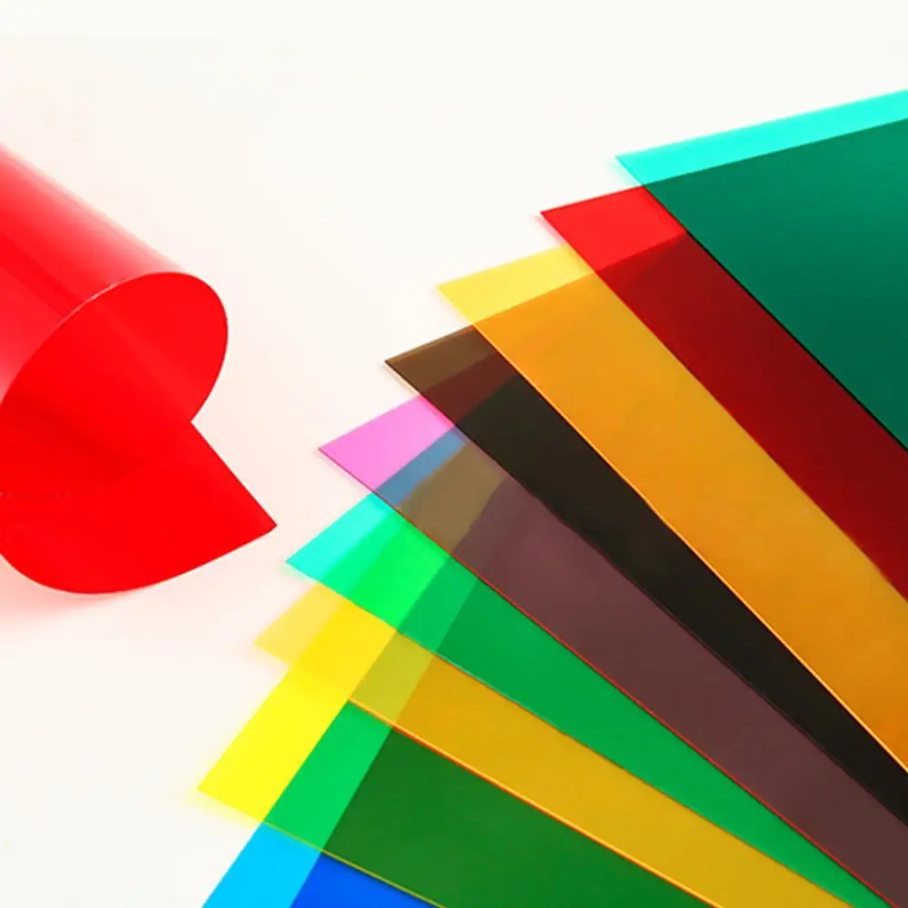 10pcs Transparent A4 Sheet 0.3mm Thickness Coloured A4 Hard Paper Multi-purpose PVC Light Filter Plastic Sheet