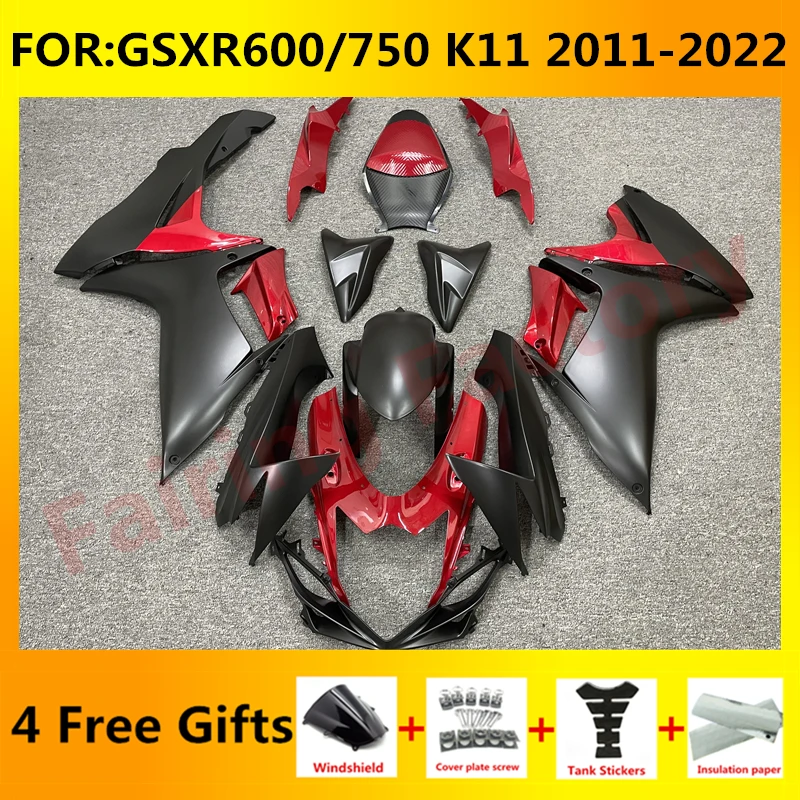 

Fairing kit for GSXR600 750 GSXR 600 GSX-R750 K11 2011 2012 2013 2014 2015 2016 2017 2018 2019 2020 2021 Fairings set red black