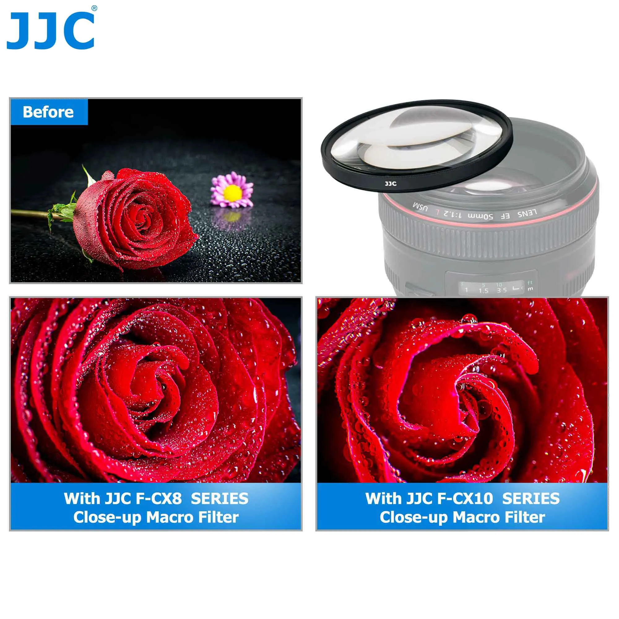 JJC Makro-Close-Up-Linsenfilter-Set mit Filterbeutel für Sony A6600 A6500 +2 +4 +8 +10 Close-up-Filter 49 mm 55 mm 58 mm 62 m 77 mm – Detail 6
