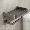 Aluminum Alloy Toilet Paper Holder Wall Mount WC Storage Organizer Roll Paper Phone Shelf Holder Bathroom Accessories 3