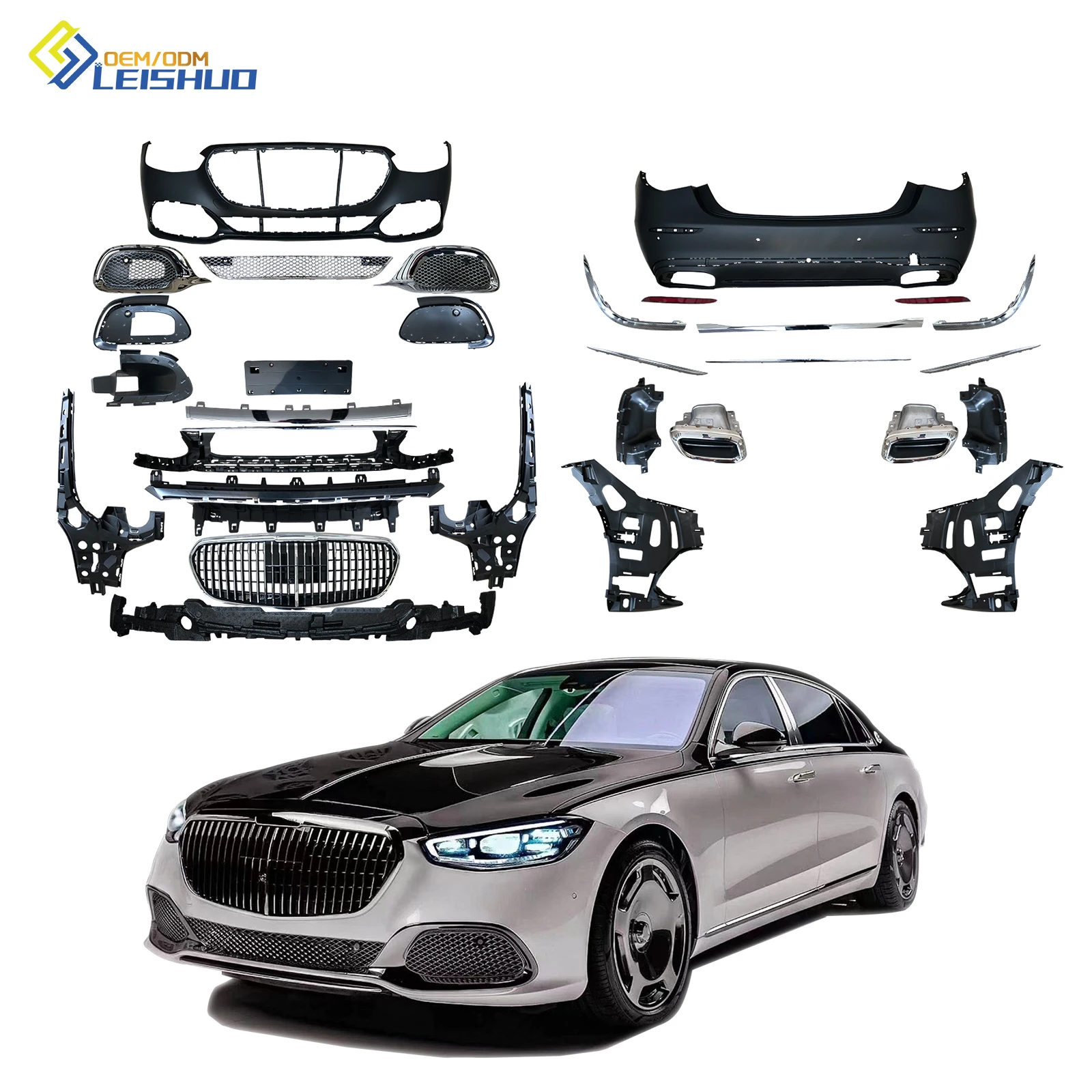 Leishuo 2024 W223 Body Kit Upgrade Car Accessories Facelift Surround Auto Parts Manufacturer Bodykit For E Class Benz