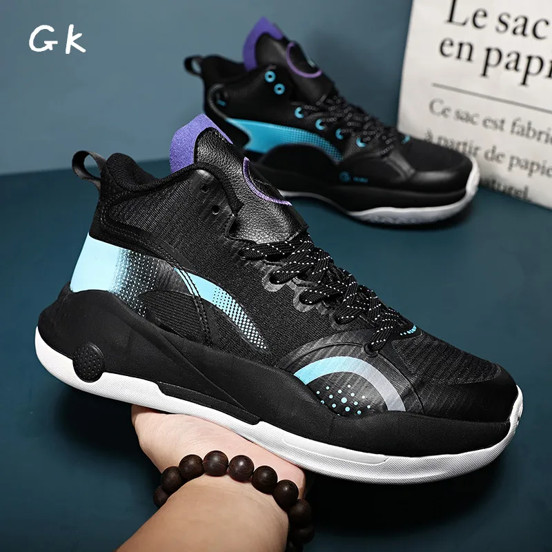 

Men Basketball Shoes Boys Kids Breathable High Top Running Non-Slip Sport Athletic Trainers Workout Fitness Sneakers