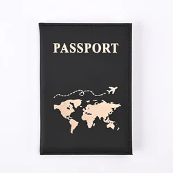 Elegant 2024 PU Leather Travel Passport Holder and ID Case (Black)