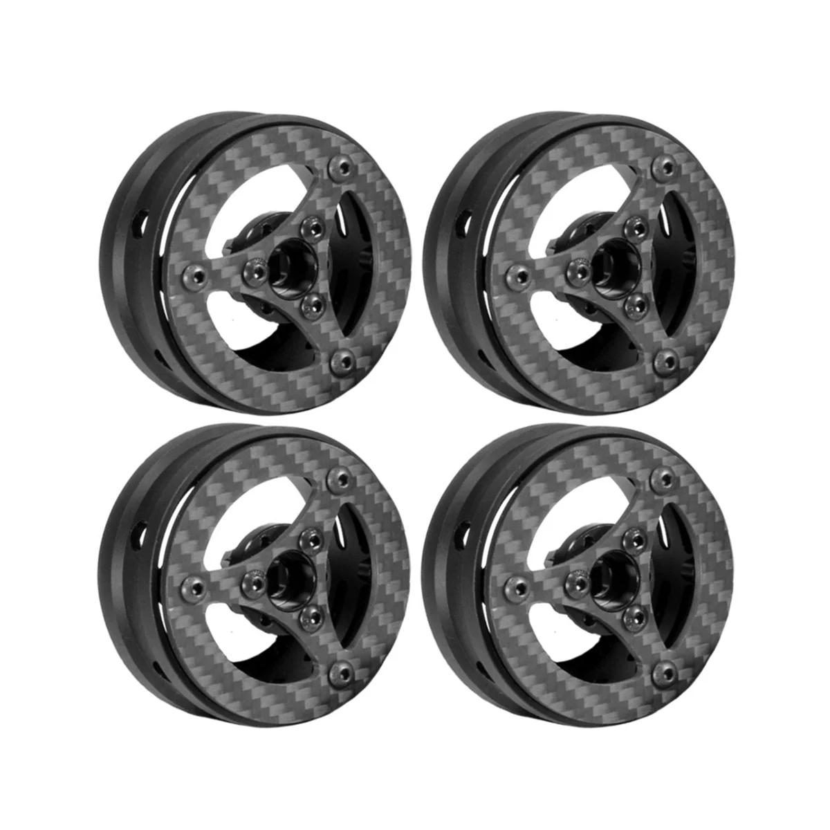 

4Pcs Carbon Fiber 1.9inch Beadlock Wheel Rim Hub for 1/10 RC Crawler Car Axial SCX10 Traxxas TRX4 RC4WD D90 MST VS4-10,C