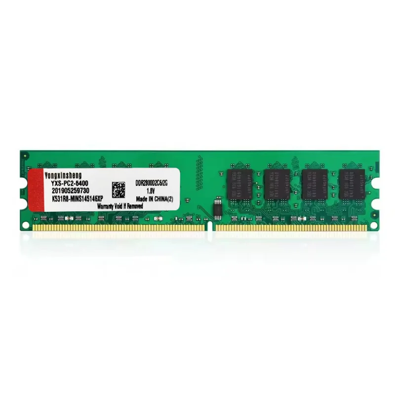 Barrette Mémoire RAM DDR2 2GB 800MHz PC2-6400 240 Pins (Kingston) - Testée 100% - Garantie à Vie - Vente En Lot (1 à 100 Pièces)