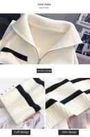 Sweater pullover women Spring and Autumn underwear New zipper stripe underlay short style popular premium sweater female - Image 6