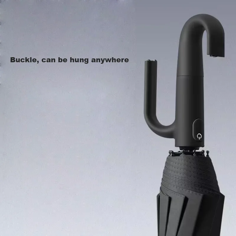 Windproof Umbrella Portable Reinforced Automatic Folding Large Buckle Handle Wind UV Resistant