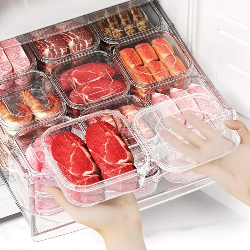 Transparent Preservation Container for Meat Vegetable Storage