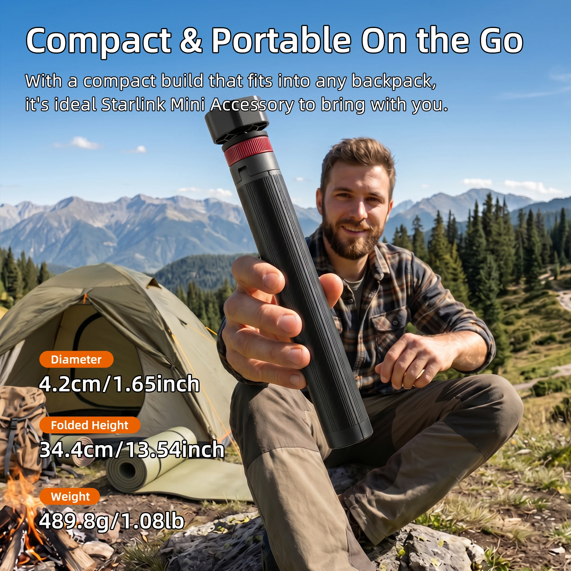 Portable Starlink Mini Tripod Stand with Adjustable Height and Adapter