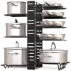 5/8 Tiers Adjustable Pots and Pans Organizer Rack 3 DIY Methods Heavy Duty Metal Pans Pots Lids Storage Holder Rack for Kitchen 1