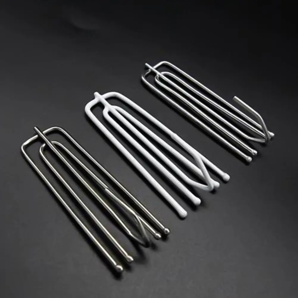 10Pcs/Set Four-Claw Hooks  Practical Four Prong Curtain Pleater Tape Hooks  Metal Sunblind Hooks