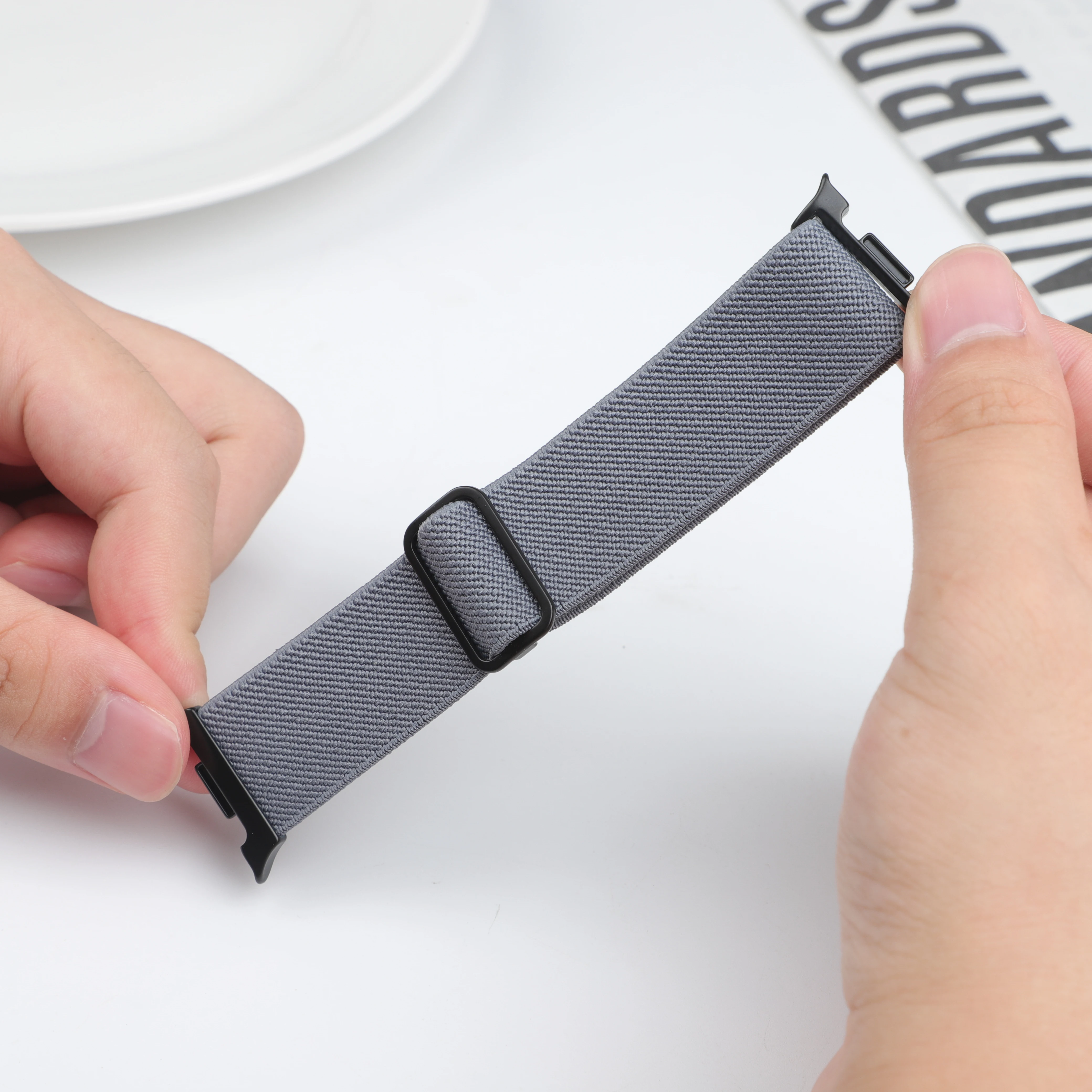 Elastic Nylon Scrunchie Strap for Smartwatches - Vibrant Bracelet Band