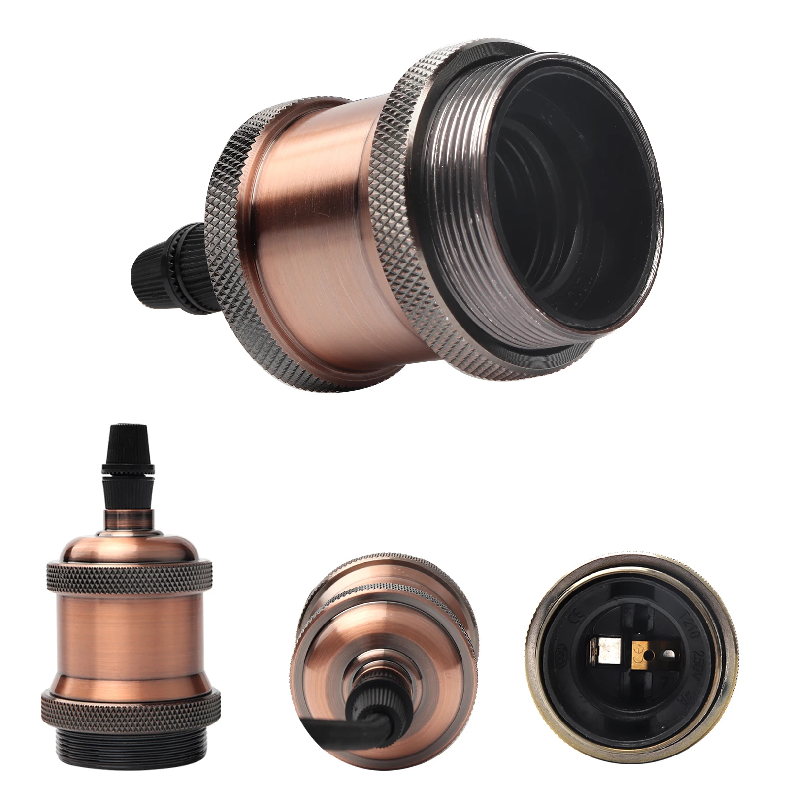 Portalampada E27 Con Interruttore - 3 Pezzi, Cavo 1.8m, Spina EU, Per Fai Da Te - Foto 11