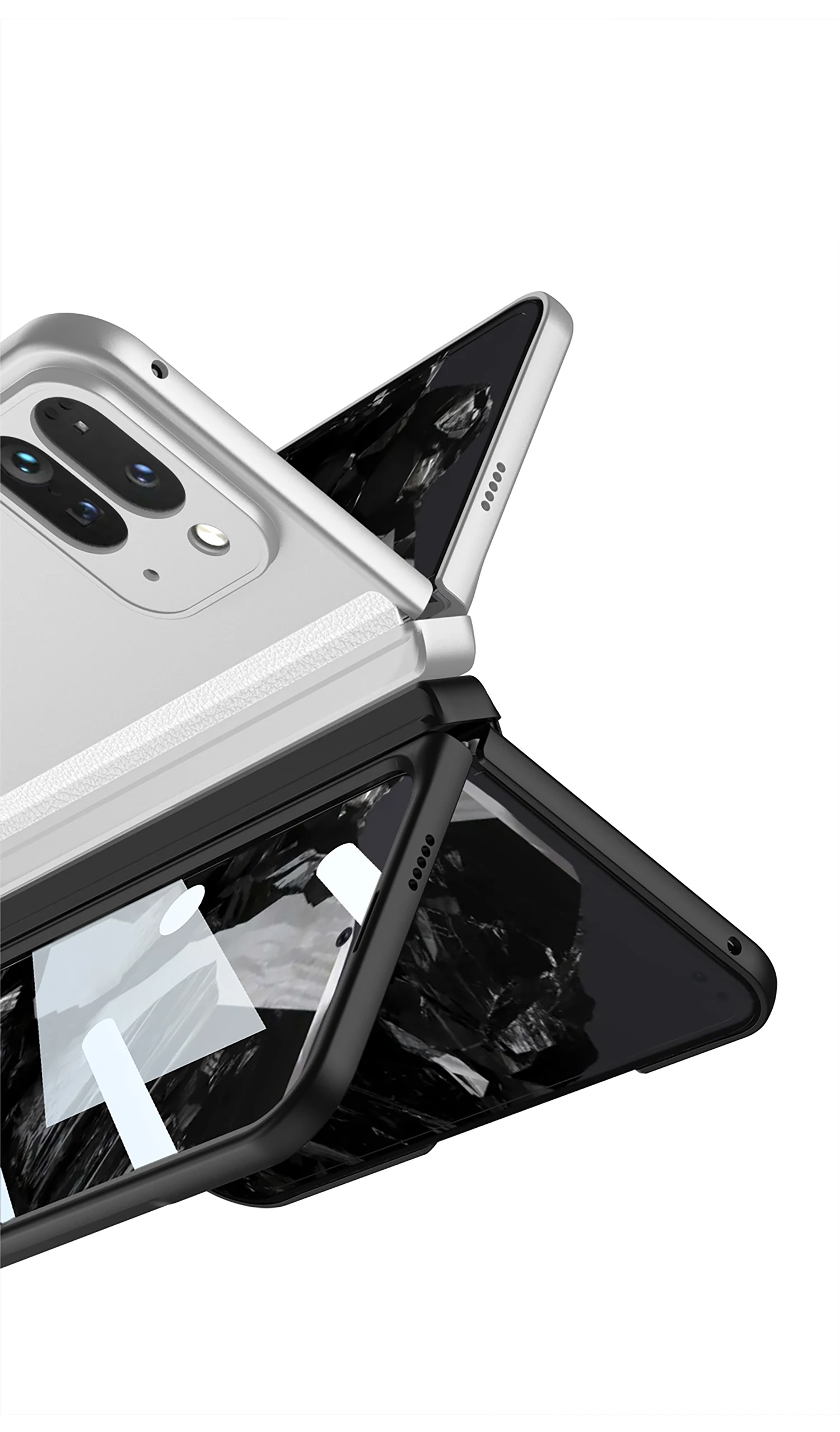 Magnetic Hinge Holder Shockproof Case For Google Pixel 9 Pro Fold Screen Glass P