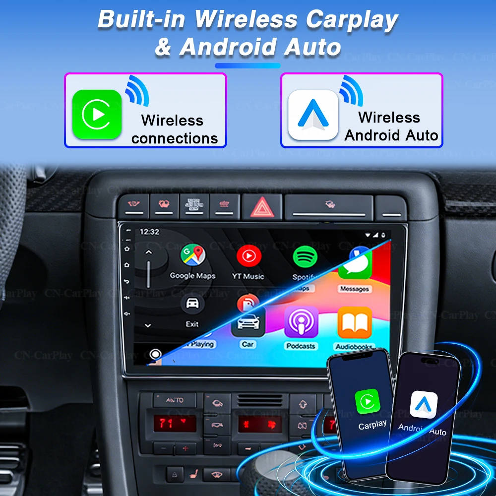 Reproductor Multimedia Estéreo con Android 16 y Video 5G para Audi A4 2 3 B6 B7 S4 RS4 2002 2003 2004 2005 2006 2007 2008 2009 Seat Exeo RS4 4
