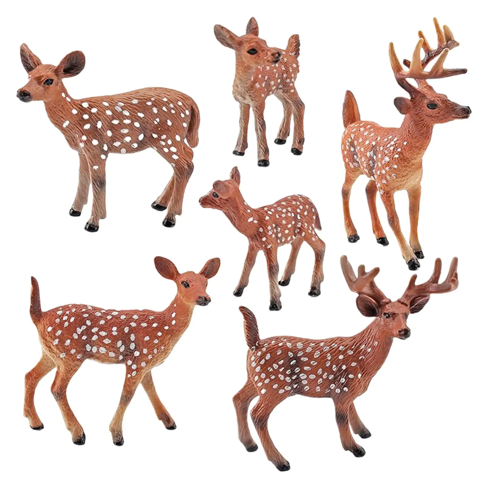 6 Pieces Animal Reindeer Model Figures Plastic for Teaching Prop