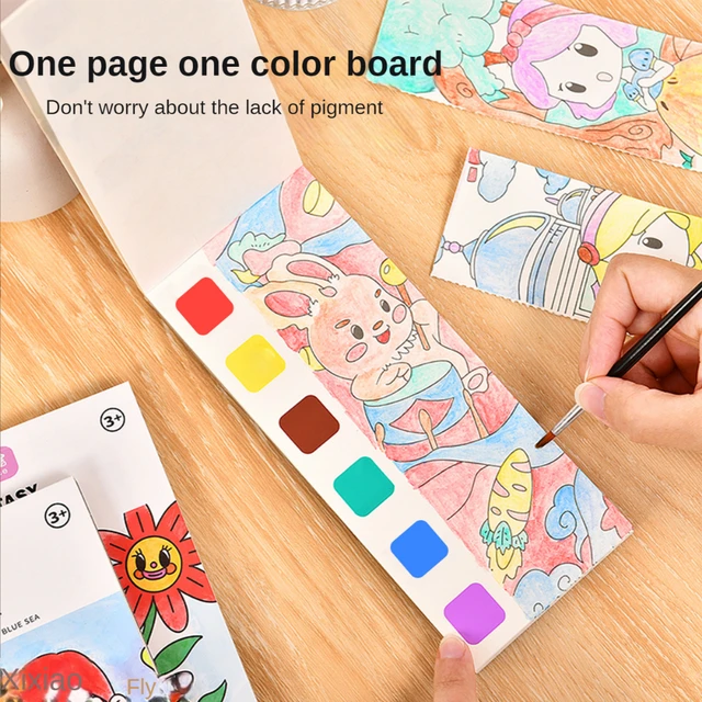 Pocket Watercolor Painting Book 20 Pages Toddlers Coloring Books Lovely  Pet-Themed Coloring Books For Nursery Children Drawing - AliExpress