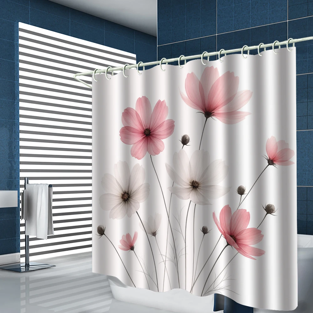 Floral Bathroom Curtain Set 6