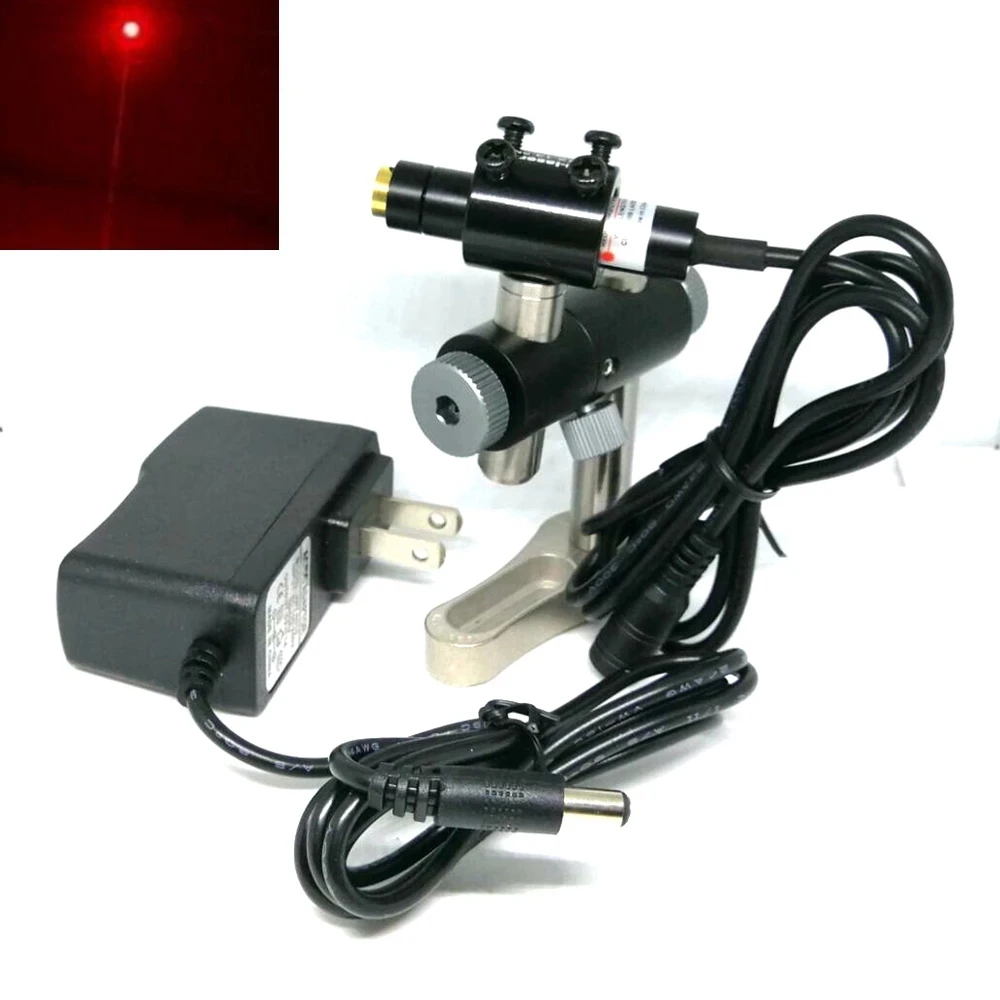 Focusable 650nm 80mw Red Dot/Line/Cross Laser Diode Module For Sewing Printing Machine Alignment With Adapter & 3-Axis Holder